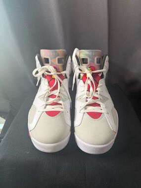 Air Jordan Retro 7’s Bugs Bunny Men's White and Red High-Top Athletic Sneakers